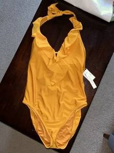 Costume da bagno donna Bleu Rod Beattie taglia 10 Halter Rufflicious nuovo con etichette pezzo unico - Foto 1 di 5