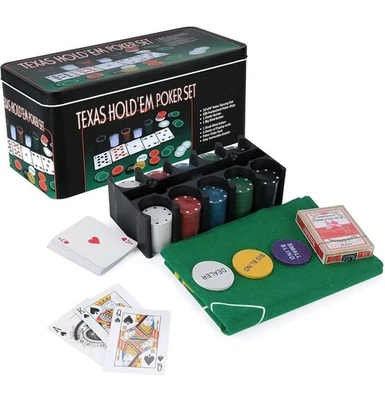 200-Piece Poker Set with Texas Hold'em and Blackjack Games - Image 1 of 4
