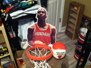 Portería de baloncesto Michael Jordan Ohio Art 14,5" por 10" cuelga en la pared. llanta voltea hacia arriba - Imagen 1 de 12