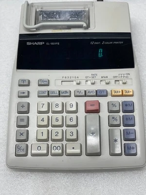 Sharp EL-1801PII Printing Calculator 2 Color New Ink & Paper Desktop - Image 1 of 4