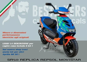 kit adesivi grafiche scooter Aprilia SR 50 REPSOL Telefonica Movistar restauro - Foto 1 di 1