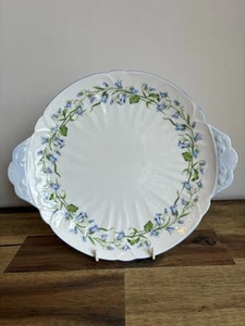 SHELLEY Bone China "Harebell" OLEANDER Large Tab Handle CAKEPLATE - Picture 1 of 19