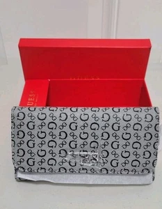 Guess Logo Print Trifold Wallet Multiple Compartment - Picture 1 of 6