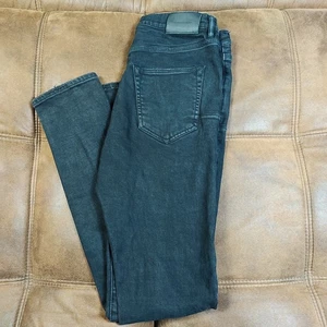 Jeans denim marca viola stile nero n. P001 Fly conica sottile 30 x 32 bottoni - Foto 1 di 13