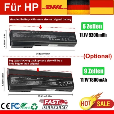 6/9Zellen AKKU Für HP EliteBook 8460p 8470p 8560p ProBook 6360b 6460b 6470b CC06 - Bild 1 von 4