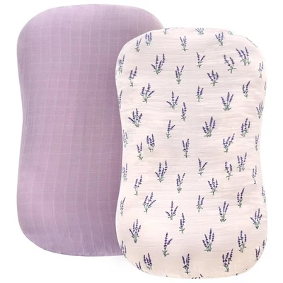 Funda Tumbona Bebé Muselina LifeTree, Funda Recién Nacida Lavanda y Malva  Foto 1 de 4