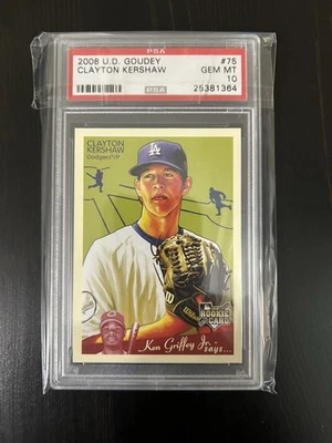 2008 Upper Deck Goudey - Clayton Kershaw #75 (RC) PSA 10 Gem Mt - Imagem 1 de 2