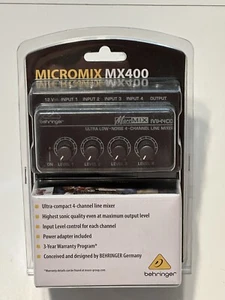 NWT Behringer Micromix MX400 Ultra Low Noise 4 Channel Line Mixer - Picture 1 of 2