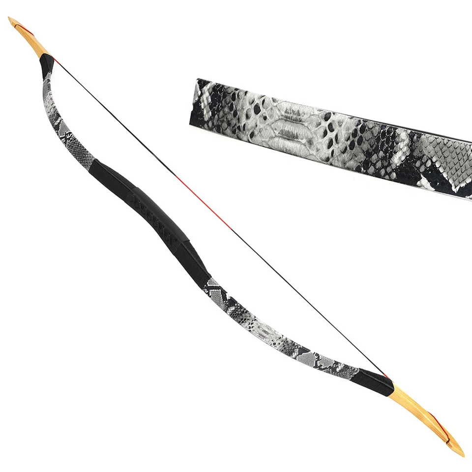 Archery Traditional Recurve Bow 12-50lbs Longbow Mongolia Horse Riding Hunting - Image 1 of 4