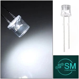 5mm Cool White Led Light Emitting Diode Flat Top 100pcs Led Clear Top - Picture 1 of 6