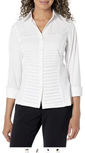 Zac & Rachel Women's 3/4 Cuff Sleeve Button Down T - Choose SZ/color - Picture 1 of 8