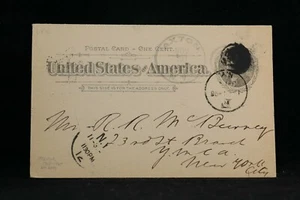 New York: Axton 1896 Postal Card, DPO Franklin Co - Picture 1 of 2