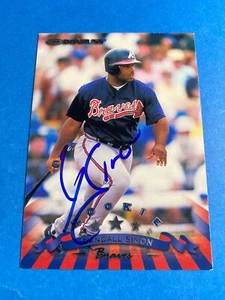 RANDALL SIMON 1998 DONRUSS #323 AUTO SIGNED ATLANTA BRAVES CUBS PIRATES TIGERS - Picture 1 of 2