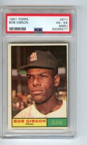 1961 Topps Bob Gibson St. Louis Cardinals #211  💥💥🎆 PSA Graded 4 MC - Picture 1 of 2