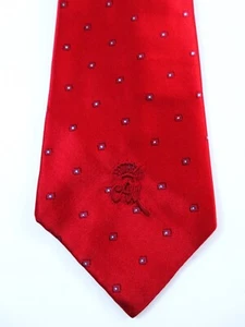 Countess Mara Necktie Sistine Satin New York Shiny Bright Red Embroidered Logo - Picture 1 of 11