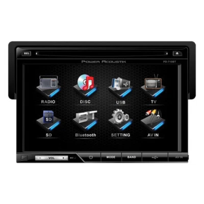 Power Acoustik PD710B 7" Single-DIN In-Dash LCD Touchscreen Receiver with DVD - Image 1 of 4