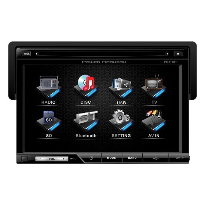 Power Acoustik PD710B 7" Single-DIN In-Dash LCD Touchscreen Receiver with DVD - Image 1 of 4