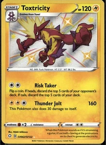 Pokémon TCG Toxtricity Shining Fates SV042/SV122 Holo Shiny Holo Rare - Picture 1 of 2