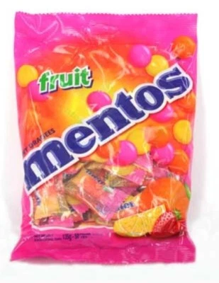 40 x 135g MENTOS FRUIT INDIVIDUALLY WRAPPED LOLLIES CANDY CHEWY DRAGEES BULK BUY - image 1 of 3