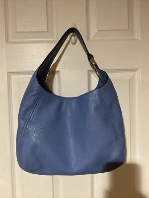 Michael Kors Fulton Large Hobo Shoulder Bag Blue Leather $398 - Image 1 of 4