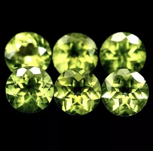 6x Peridot Rund Facettiert / Top Apfelgrün / aus Pakistan  #TP2 - Bild 1 von 3