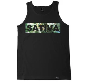 SATIVA FLOWER BOB MARLEY SATIVA INDICA cannabis mary J maceta 420 CAMISETA SIN MANGAS - Imagen 1 de 2