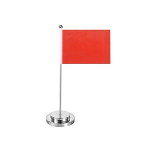 Flag Stands Mini Blank Table Flag Holders Flagpole Silver Tone with Red Flag ... - Picture 1 of 5