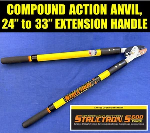 NEW ✅ STRUCTRON COMPOUND ACTION ANVIL LOPPER 24-33" EXTENSION HANDLES HEAVY DUTY - Picture 1 of 24