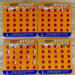 Regal Interstate Highway Bingo Travel Game Set of 4 Cards Made in USA - Picture 1 of 1