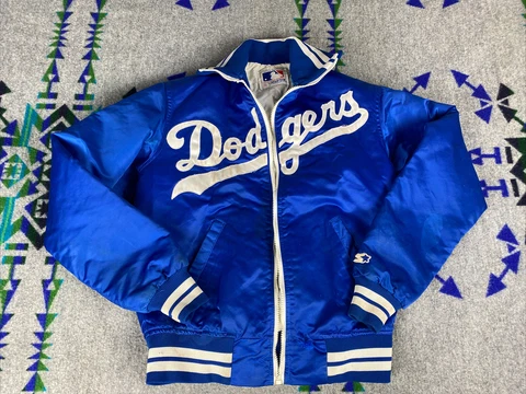LA Dodgers Los Angeles Starter Satin Bomber Jacket Sz S Small See Description Cover