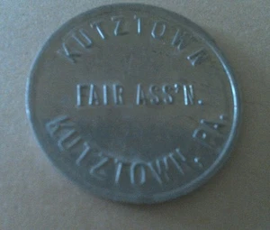 TOKEN KUTZTOWN FAIR ASS'N KUTZTOWN PA. BEER CHECK - Picture 1 of 2