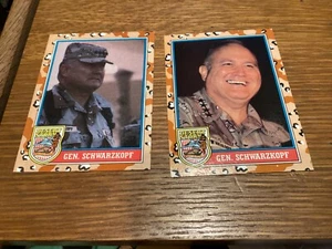 TARJETA VARIANTE MUY RARA TORMENTA DEL DESIERTO # 157 GEN. Schwarzkopf con cara sonriente - Imagen 1 de 2