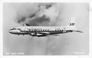 SAS-DC6B Scandinavian Passing Statue of Liberty Real Photo Postcard - Picture 1 of 2