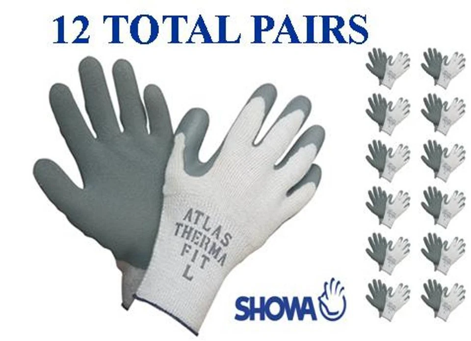 SHOWA BEST Showa 451 Atlas Therma Fit Insulated Winter Work Glove -12 PAIR- Choose MD,LG,XL
