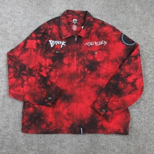 Berserk Jacket Mens XXL 2XL Red Tie Dye Denim Full Zip Bomber Brand Of Sacrifice - Picture 1 of 15