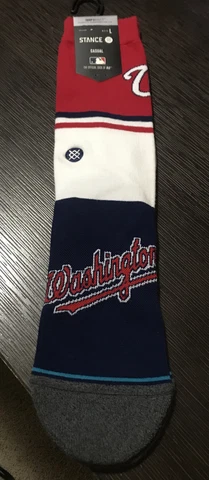 WASHINGTON NATIONALS BASEBALL TEAM SOCKS LARGE MENS Cover