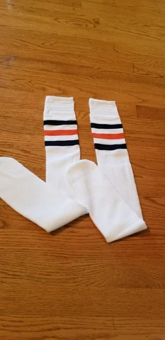 Chicago Bears Football Quarterback Away Game Socks Blue Orange Mens Like Pro's Cover