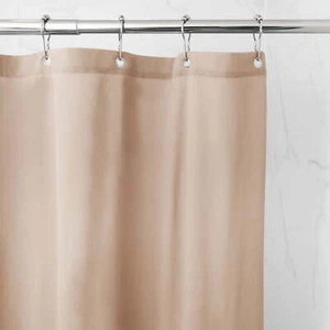 Waterproof Ultimate Shield Solid Tan Fabric Shower Curtain Liner, 70" x 72" - Picture 1 of 6