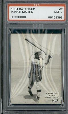 1934 Batter-Up #7 Pepper Martin PSA 7 - Image 1 of 2