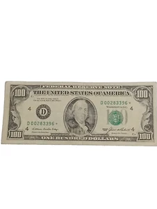 1985 100 Dollar Federal Reserve STAR Note No. D00283396*CHEVY Free Priority S/H - Picture 1 of 5