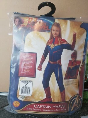 Captain Marvel Hero Girls Costume Kids Fancy Dress Outfit  DC comics medium 5-7 - Image 1 of 4