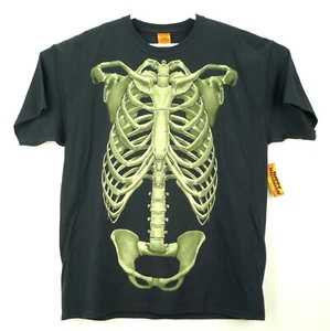 Camiseta negra Halloween Brilla en la Oscuridad Esqueleto Talla XL - Imagen 1 de 5
