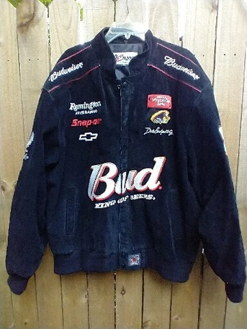 CHASE AUTHENTICS BLACK SUEDE LEATHER  SNAP FRONT NASCAR DALE JR Size 2 XL Cover