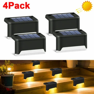 4 Solar LED Bright Deck Lights Outdoor Garden Patio Railing Decks Path Lighting - Image 1 of 4