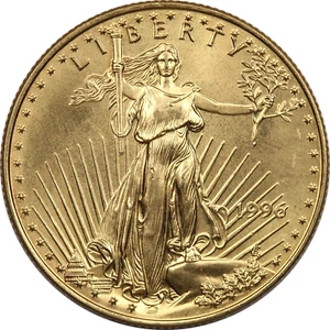 1996 $25 American Gold Eagle 1/2oz Coin, Uncirculated BU - Picture 1 of 2