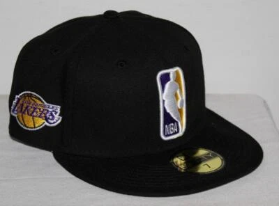 59Fifty New Era Fitted Hat Cap LOS ANGELES LAKERS NBA Black LOGO MAN Size 7 *W1 - Image 1 of 4