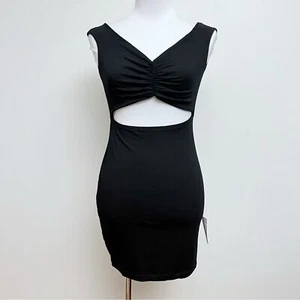 ASOS design petite knot front off shoulder mini dress on black women’s 6 petite - Picture 1 of 10