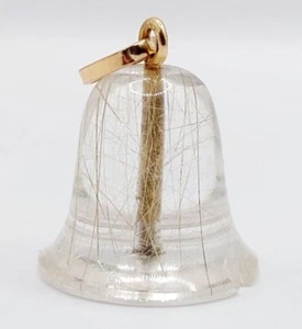 Colgante vintage de oro 18k adornado con cuarzo rutilado en forma de campana - Imagen 1 de 9