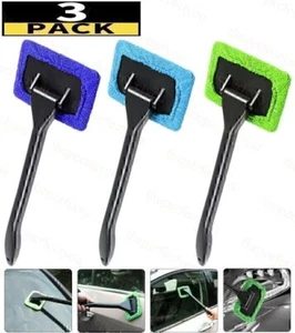 3x Microfiber Car Wiper Windshield Cleaning Auto Glass Window Cleaner Brush Tool - Picture 1 of 12