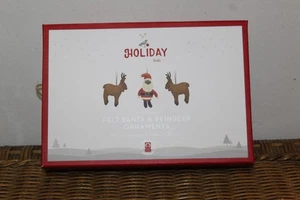 Pottery Barn Felt Santa & Reindeer Ornaments. 3 pcs set. - Picture 1 of 2